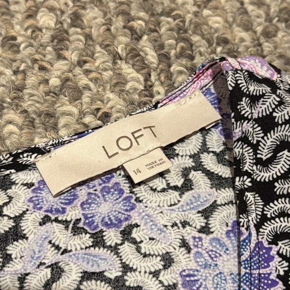 Loft Floral Ruchid Midi Dress Long Sleeve - Picture 9 of 11